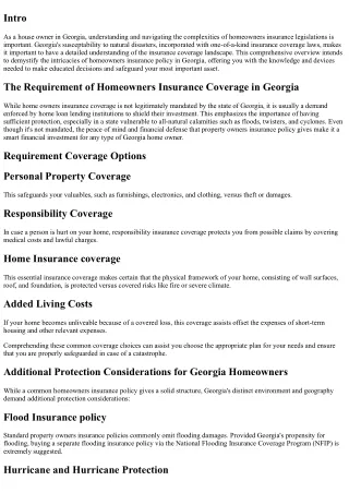 The Ultimate Overview to Homeowners Insurance in Georgia