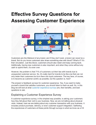Effective Survey Questions for Assessing Customer Experience