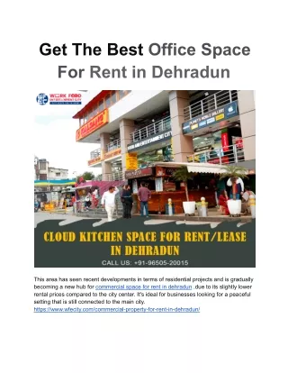 get the best office space for rent in dehradun