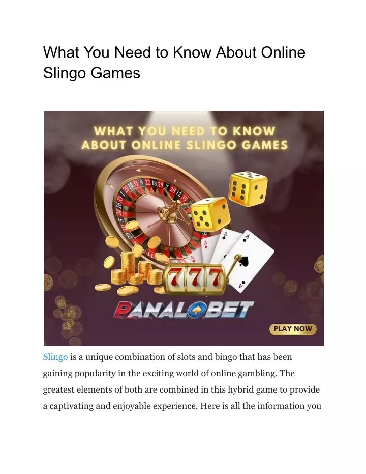 what you need to know about online slingo games