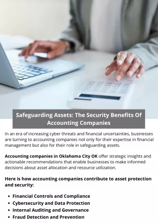 Safeguarding Assets: The Security Benefits Of Accounting Companies