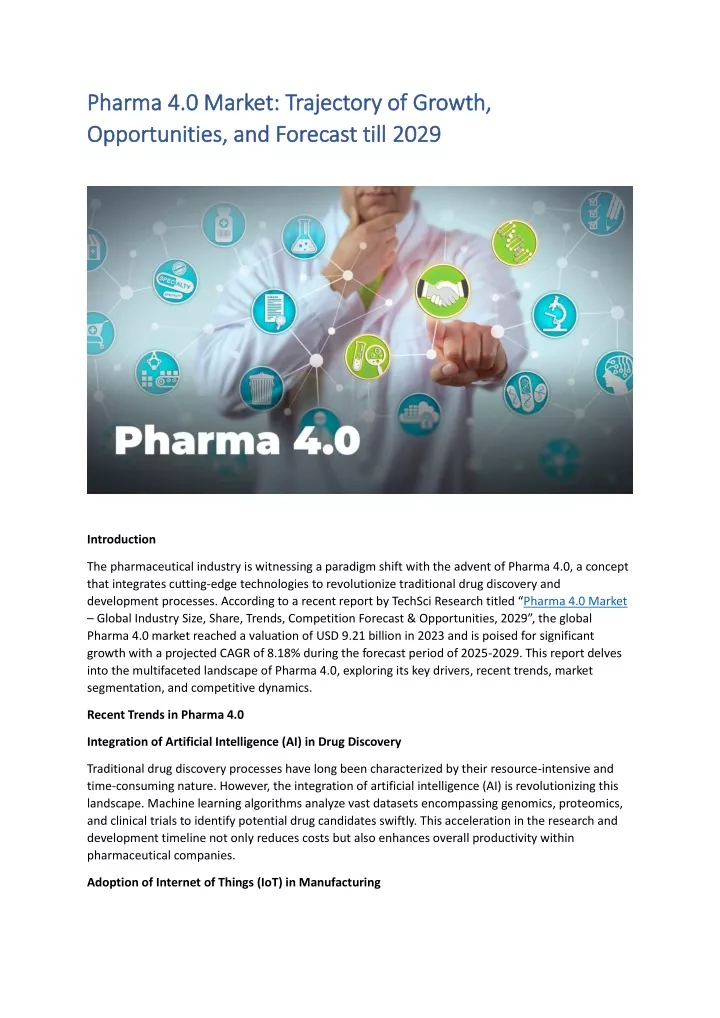 pharma 4 0 pharma 4 0 market opportunities