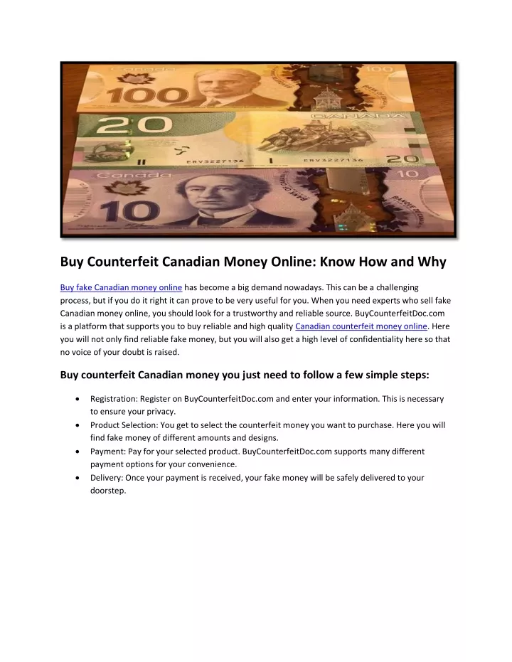 buy counterfeit canadian money online know