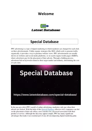 Special Marketing Database