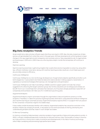 Big Data Analytics Trends