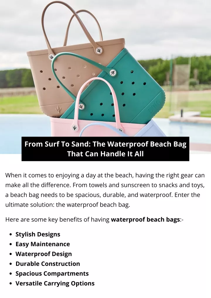 from surf to sand the waterproof beach bag that