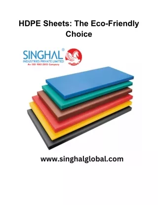 Building a Better Tomorrow: Sustainable Construction with HDPE Sheets
