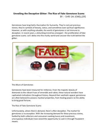 fake gemstones scam