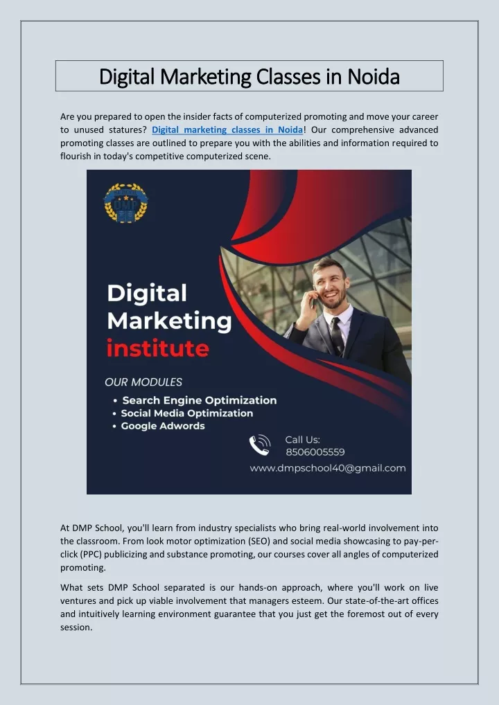 digital marketing classes in digital marketing