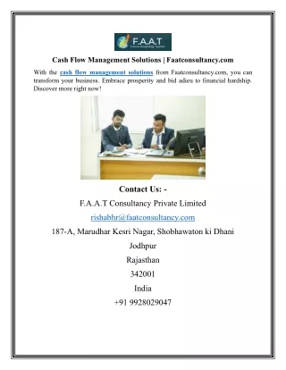 Cash Flow Management Solutions | Faatconsultancy.com