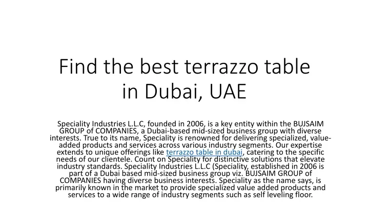 find the best terrazzo table in dubai uae