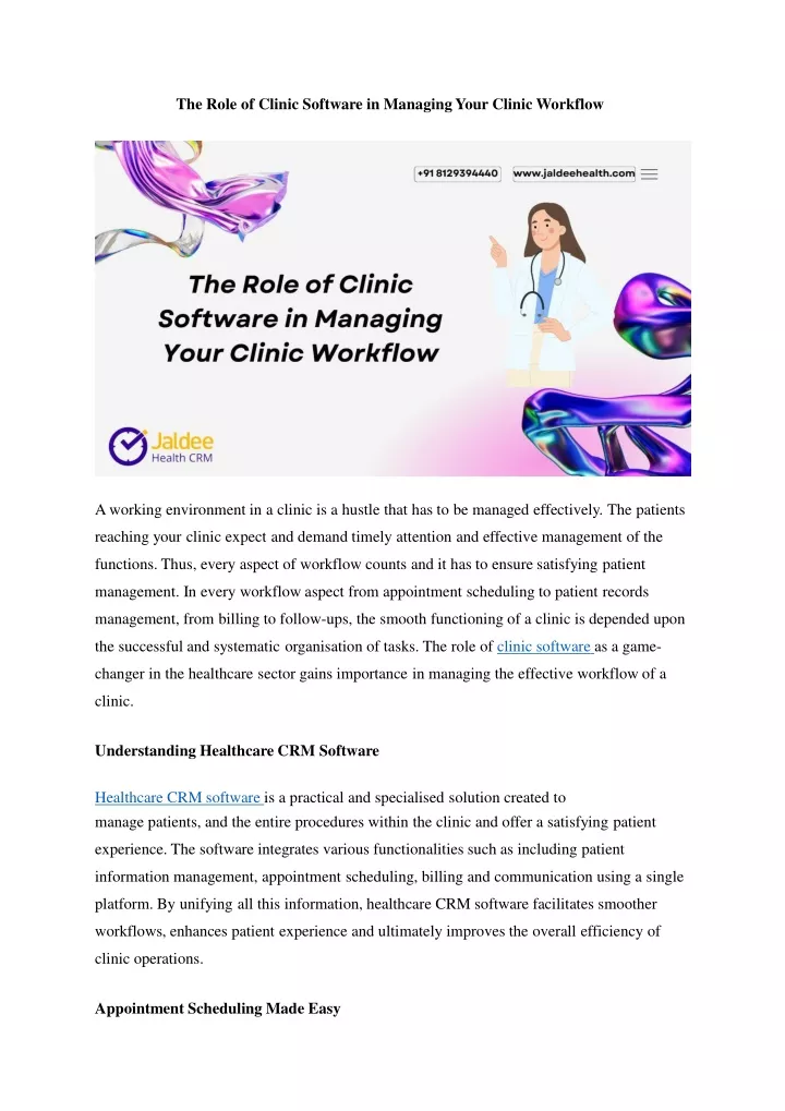 the role of clinic software in managing your