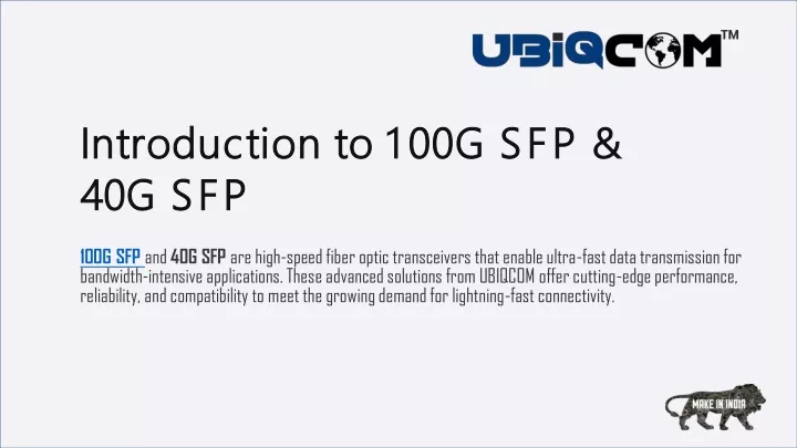 introduction to 100g sfp introduction to 100g