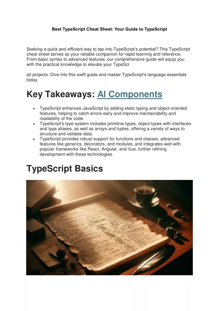 best typescript cheat sheet your guide
