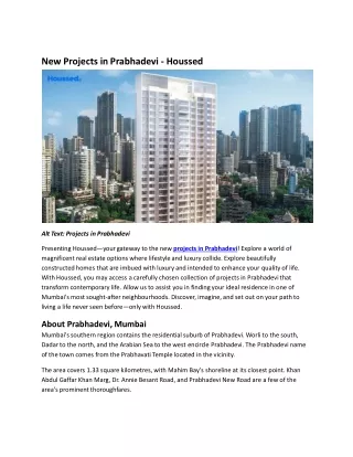 new projects in prabhadevi houssed