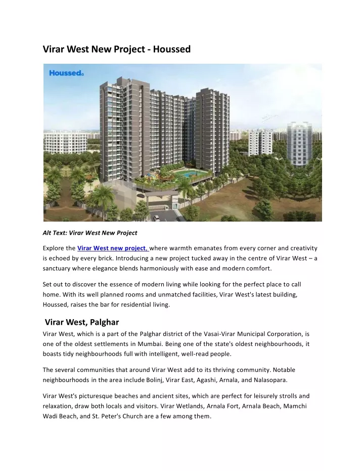 virar west new project houssed