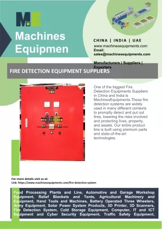 Fire Detection Equipments Suppliers