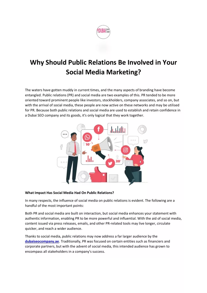 why should public relations be involved in your