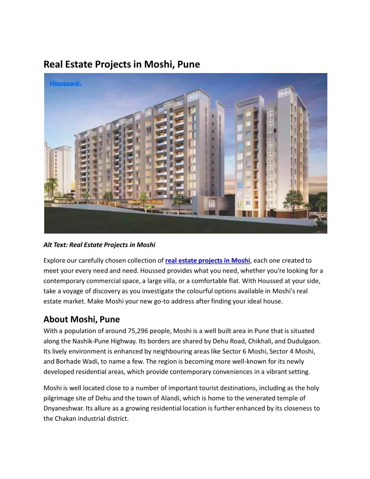 real estate projects in moshi pune