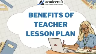 Benefits of Teacher Lesson Plan