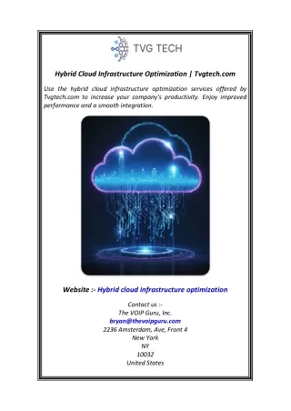 hybrid cloud infrastructure optimization tvgtech