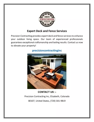 Expert Deck and Fence Services