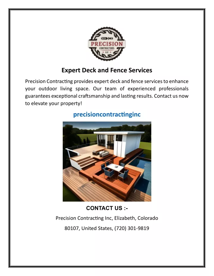 expert deck and fence services