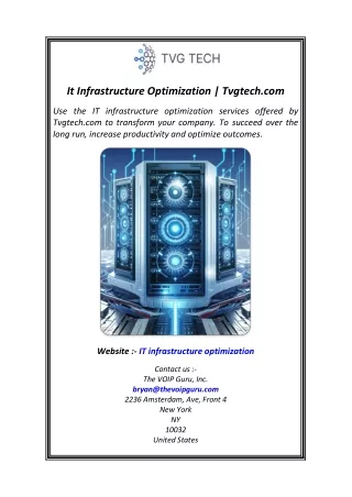 it infrastructure optimization tvgtech com
