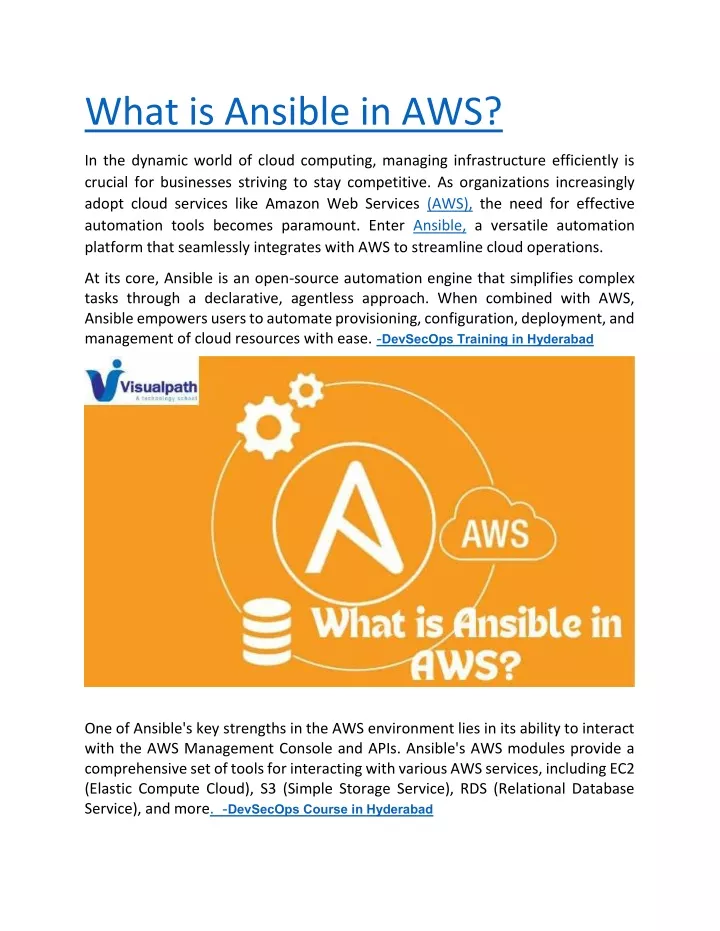 what is ansible in aws