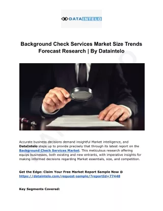 Background Check Services Market I Global Forecast From 2024 To 2032