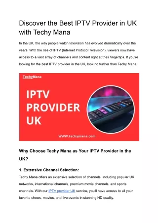 IPTV provider uk