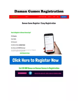 Daman Games Registration