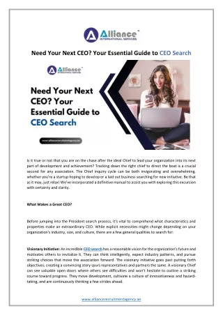 Need Your Next CEO? Your Essential Guide to CEO Search