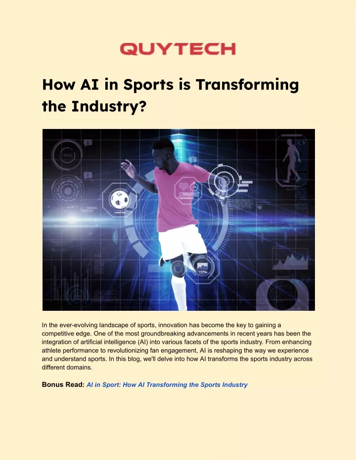 how ai in sports is transforming the industry