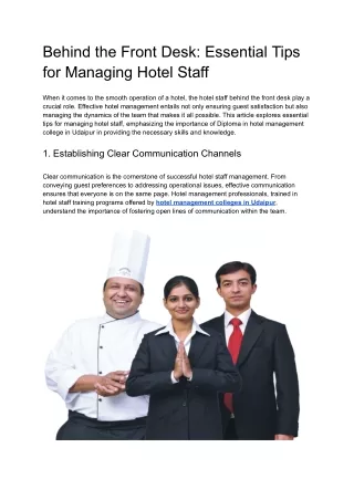 behind the front desk essential tips for managing