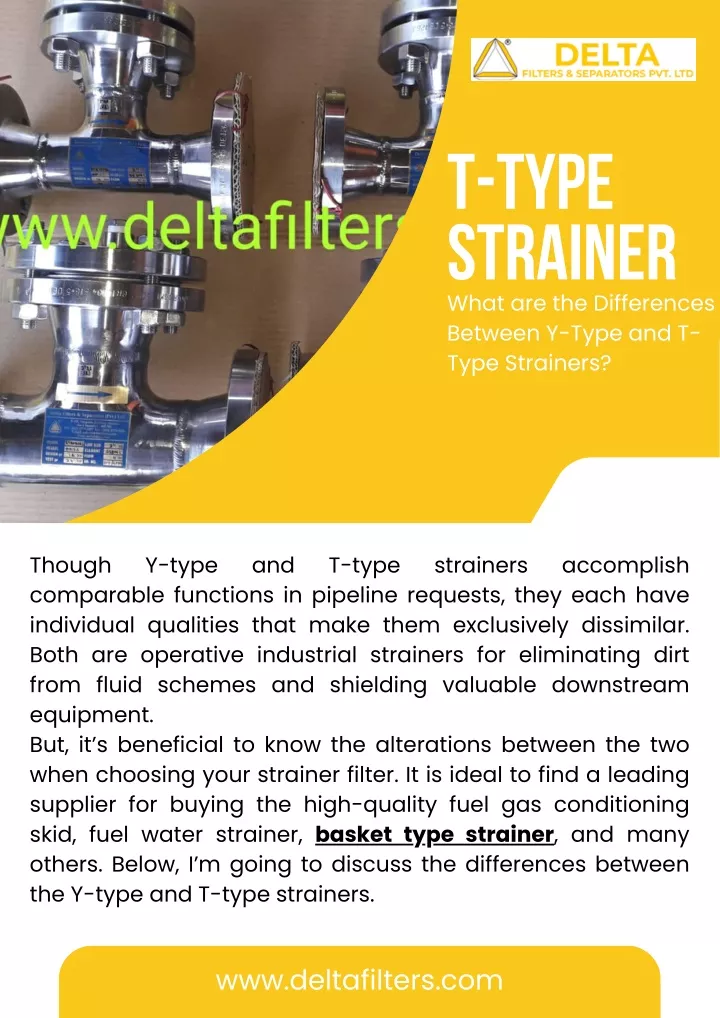 t type strainer what are the differences between