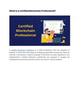 What is Certified Blockchain Professional_