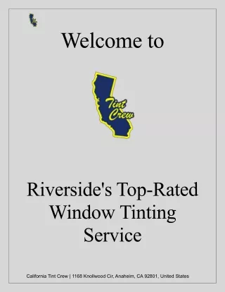 California Tint Crew: #1 Rated Window Tinting in Riverside