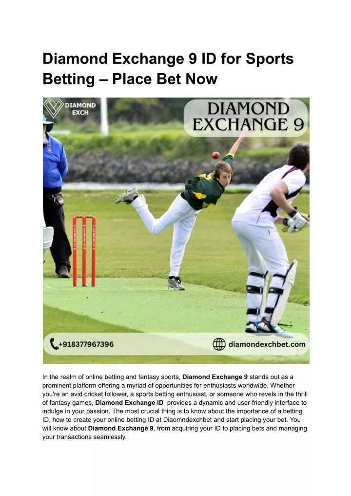 diamond exchange 9 id for sports betting place