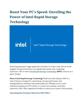 boost your pc s speed unveiling the power