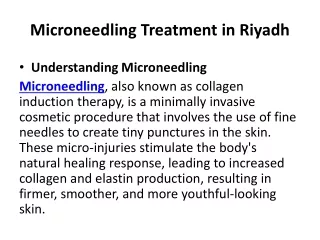Microneedling Treatment in Riyadh