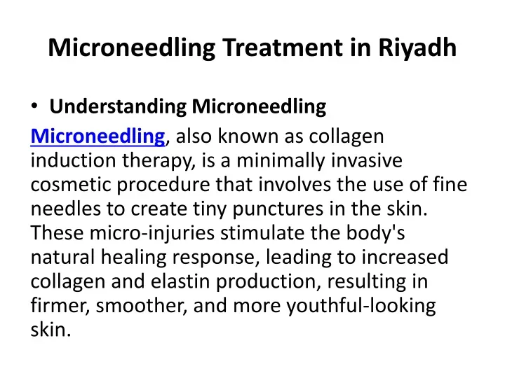 microneedling treatment in riyadh