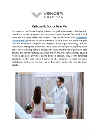 Orthopedic Doctor Near Me