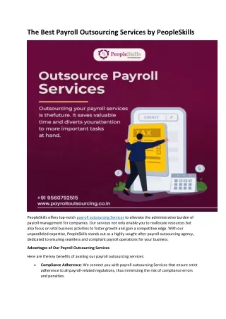 The Best Payroll Outsourcing Services by PeopleSkills