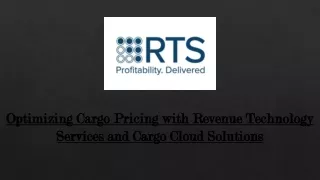 optimizing cargo pricing with revenue technology
