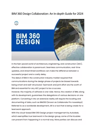 BIM 360 Design Collaboration: An In-depth Guide for 2024