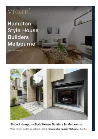 Hampton Style House Builders Melbourne