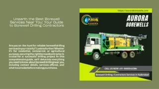 Unearth the Best Borewell Services Near You Your Guide to Borewell Drilling Contractors