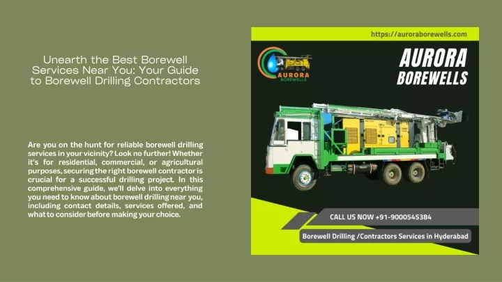 unearth the best borewell services near you your