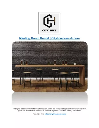Meeting Room Rental | Cityhivecowork.com